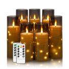Conjunto de 7 velas sem chama Sasigeiaa com cordão de estrelas