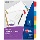 Conjunto de 8 abas para escrever e apagar Binder Dividers Avery Big Tab