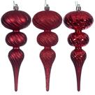 Conjunto de 8 Adornos Navideños Vickerman de 20 cm en Rojo con Remate en Espiral