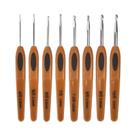 Conjunto De 8 Agulhas De Crochê Com Cabo De Plástico 25mm-6mm Para Tricô E Artesanato