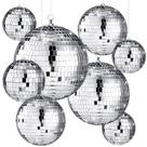 Conjunto de 8 Bolas de Discoteca Haull Silver Mirror - 4 a 30cm com Anel Suspenso Conjunto de 8 Bolas de Discoteca Haull Silver Mirror - 4 a 30cm com Anel Suspenso