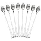 Conjunto de 8 colheres longas de café de aço inoxidável de 23 cm, lavável na máquina de lavar louça