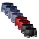 Conjunto De 8 Cuecas Boxer Masculinas Em Seda Gelada Com Malha Respirável, Moda E Cores Sólidas