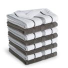 Conjunto de 8 Panos de Prato KitchenAid Albany - Cinza Carvão/Branco