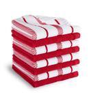 Conjunto de 8 Panos de Prato KitchenAid Albany - Vermelho/Branco - 30x30cm