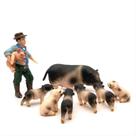 Conjunto de 8 peças da coleção de anime Figure Toy Peasant Feeding Pig Conjunto de 8 peças da coleção de anime Figure Toy Peasant Feeding Pig