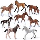 Conjunto de 8 peças de plástico Toy UANDME Horse Foal para meninas e meninos
