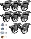 Conjunto de 8 polegadas Caster Wheels ASRINIEY Heavy Duty de 3 polegadas com freio