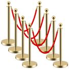 Conjunto de 8 postes de contenção LOVMOR com corda de veludo vermelho de 152 cm