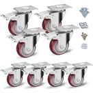 Conjunto de 8 rodízios CLOATFET para serviços pesados de 8 cm com freio