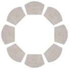 Conjunto de 8 tecidos de vinil Wedge Placemats SHACOS para mesa redonda