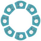 Conjunto de 8 tecidos de vinil Wedge Placemats SHACOS para mesa redonda