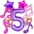 Conjunto de 9 Balões Kpop Siznkore com Notas Musicais para Festa
