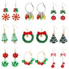 Conjunto de 9 pares de brincos Moiegouct Christmas Dangle para mulheres