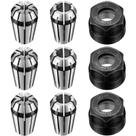 Conjunto de 9 peças de pinça de primavera Shimeyao ER11 1/8" e 1/4"