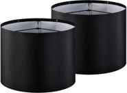 Conjunto de abajures GO&SO em tecido preto de tamanho médio (33x33x25cm)