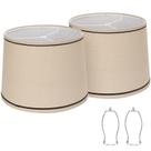 Conjunto de abajures Seaside Village Drum, linho bege, 30x32x25cm Conjunto de abajures Seaside Village Drum, linho bege, 30x32x25cm