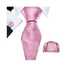 Conjunto de Abotoaduras e Gravata Masculina - Seda Pêssego Coral Rosa com Padronagem Floral Jacquard Conjunto de Abotoaduras e Gravata Masculina - Seda Pêssego Coral Rosa com Padronagem Floral Jacquard