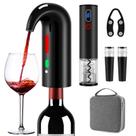 Conjunto de abridor de vinho Higfra Electric com decantador, aerador e bolsa preta
