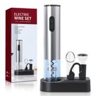 Conjunto de Abridor Elétrico de Garrafas de Vinho Liuzouwin 5 em 1 Prateado