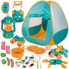 Conjunto de acampamento FUN LITTLE TOYS Kids com tenda dobrável e acessórios Conjunto de acampamento FUN LITTLE TOYS Kids com tenda dobrável e acessórios