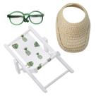 Conjunto de acessórios ATCCPYDM para boneca Labubu de 17 cm com chapéu de palha/óculos de sol/cadeira de praia Conjunto de acessórios ATCCPYDM para boneca Labubu de 17 cm com chapéu de palha/óculos de sol/cadeira de praia