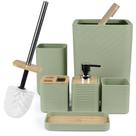 Conjunto de acessórios de banheiro CERBIOR 6 peças Bamboo Bath Green