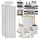 Conjunto de acessórios de banheiro Clara Clark 25PC com Shower Caddy White