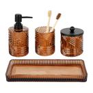 Conjunto de acessórios de banheiro Deobath Amber Glass 4 unidades