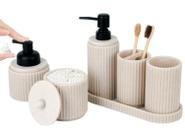 Conjunto de acessórios de banheiro Deobath Beige 6 unidades