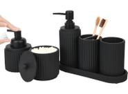 Conjunto de acessórios de banheiro Deobath Black 6 unidades