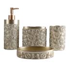 Conjunto de acessórios de banheiro Hymmah Golden Design 4 unidades