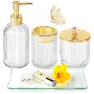 Conjunto de acessórios de banheiro Jenseits Gold Clear Glass 4 unidades