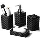 Conjunto de acessórios de banheiro RYTOXILO Black, 4 pacotes de acrílico