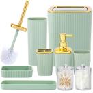 Conjunto de acessórios de banheiro Viowil 9 peças verde claro