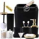 Conjunto de acessórios de banheiro XLHOMO Black and Gold 9 peças