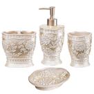 Conjunto de acessórios de banheiro Zahari Home Rose Vine Beige 4 unidades