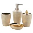 Conjunto de acessórios de banho Accent Plus Golden Shimmer 8,5x8,5x18cm