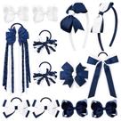Conjunto de acessórios de cabelo DEEKA Navy & White, 13 unidades para meninas
