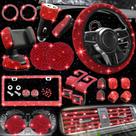 Conjunto de acessórios de carro NBTEPEM Red Bling 27 unidades para mulheres