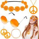 Conjunto de acessórios de fantasia Batiyeer Hippie 60s 70s Party 6 unidades