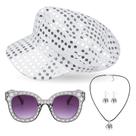 Conjunto de acessórios de fantasia Beamely 70s Disco para mulheres Conjunto de acessórios de fantasia Beamely 70s Disco para mulheres