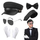 Conjunto de acessórios de fantasia Beamely Chauffeur, 5 unidades para adultos Conjunto de acessórios de fantasia Beamely Chauffeur, 5 unidades para adultos