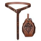 Conjunto de Acessórios de Fantasia Cinto Medieval de Couro e Bolsa para Poções