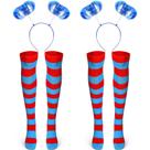 Conjunto de acessórios de fantasia Janmercy Blue Ponytail Headband
