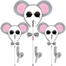Conjunto de acessórios de fantasia: orelhas de mouse, faixa de cabeça, cauda, gravata borbol