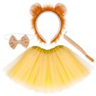 Conjunto de acessórios de fantasia, orelhas e cauda de leão para cosplay