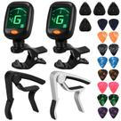 Conjunto de acessórios de guitarra FGBNM Guitar Tuner Capo com palhetas