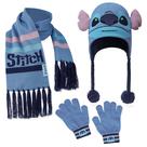 Conjunto de acessórios de inverno Disney Stitch Girls Beanie Scarf Conjunto de acessórios de inverno Disney Stitch Girls Beanie Scarf