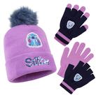 Conjunto de acessórios de inverno Disney Stitch Girls Beanie Scarf Conjunto de acessórios de inverno Disney Stitch Girls Beanie Scarf